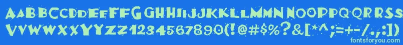 Festivassk Font – Green Fonts on Blue Background