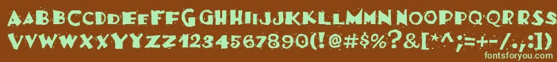 Festivassk-fontti – vihreät fontit ruskealla taustalla