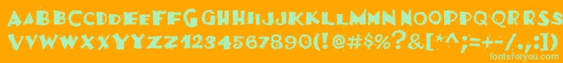 Festivassk Font – Green Fonts on Orange Background