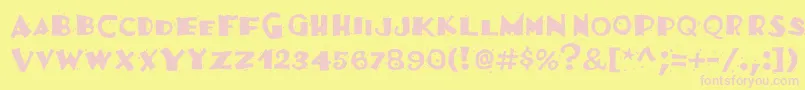 Festivassk-fontti – vaaleanpunaiset fontit keltaisella taustalla