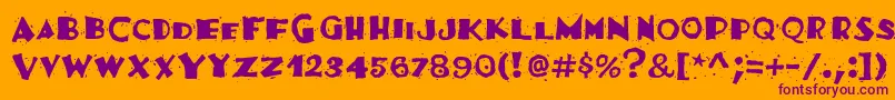 フォントFestivassk – オレンジの背景に紫のフォント