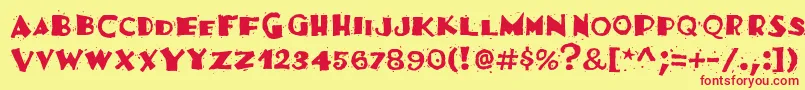 Festivassk Font – Red Fonts on Yellow Background