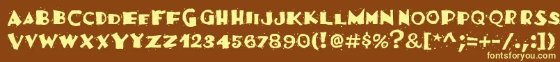 Festivassk-fontti – keltaiset fontit ruskealla taustalla