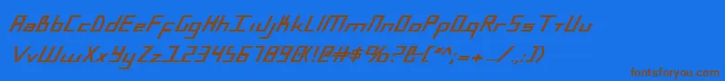BlueJulyExtrabold-Schriftart – Braune Schriften auf blauem Hintergrund