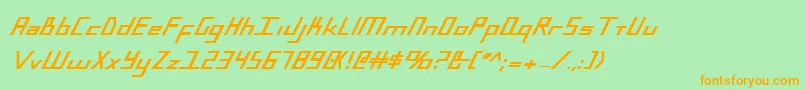 フォントBlueJulyExtrabold – オレンジの文字が緑の背景にあります。
