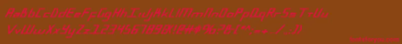 フォントBlueJulyExtrabold – 赤い文字が茶色の背景にあります。
