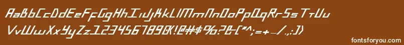Fonte BlueJulyExtrabold – fontes brancas em um fundo marrom