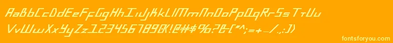 BlueJulyExtrabold-Schriftart – Gelbe Schriften auf orangefarbenem Hintergrund