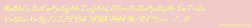BlueJulyExtrabold-Schriftart – Gelbe Schriften auf rosa Hintergrund