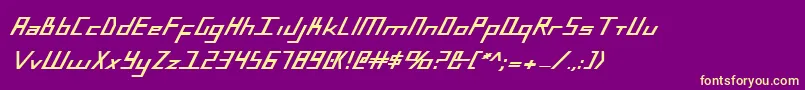 フォントBlueJulyExtrabold – 紫の背景に黄色のフォント