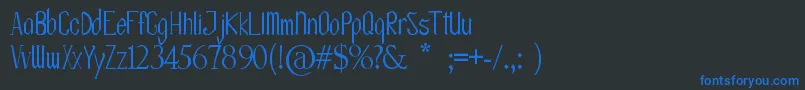 OlissipoScript-Schriftart – Blaue Schriften auf schwarzem Hintergrund