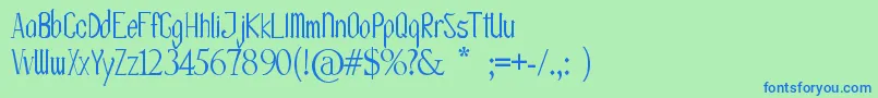 OlissipoScript Font – Blue Fonts on Green Background