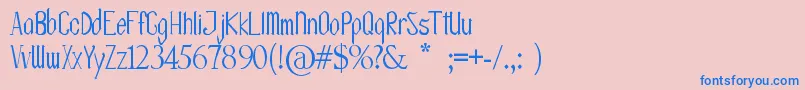 Fonte OlissipoScript – fontes azuis em um fundo rosa