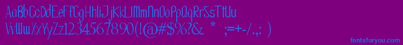 Police OlissipoScript – polices bleues sur fond violet