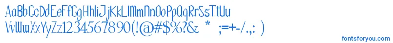 OlissipoScript-Schriftart – Blaue Schriften auf weißem Hintergrund