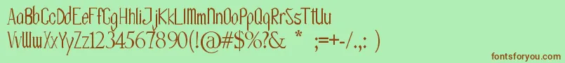 fuente OlissipoScript – Fuentes Marrones Sobre Fondo Verde