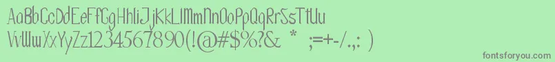 Fonte OlissipoScript – fontes cinzas em um fundo verde