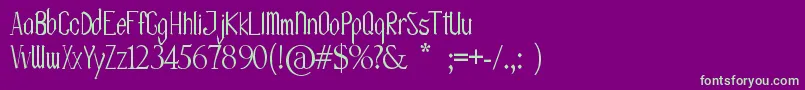 OlissipoScript-Schriftart – Grüne Schriften auf violettem Hintergrund