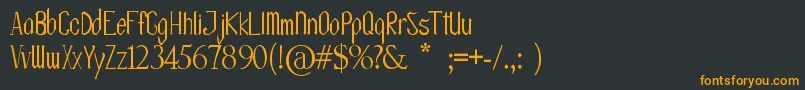 フォントOlissipoScript – 黒い背景にオレンジの文字