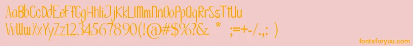 Police OlissipoScript – polices orange sur fond rose