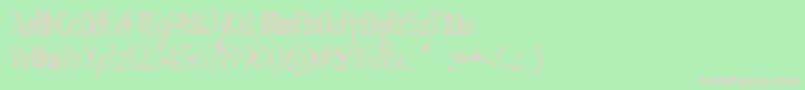 OlissipoScript-Schriftart – Rosa Schriften auf grünem Hintergrund