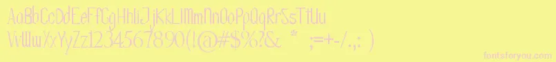 OlissipoScript Font – Pink Fonts on Yellow Background