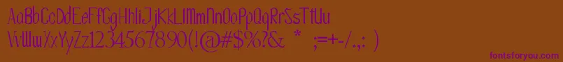 OlissipoScript-Schriftart – Violette Schriften auf braunem Hintergrund