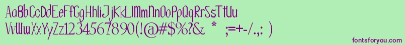 Police OlissipoScript – polices violettes sur fond vert