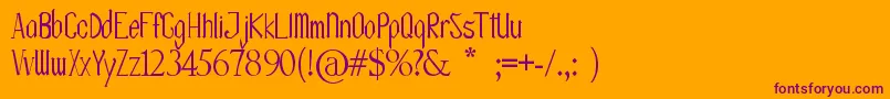 OlissipoScript-fontti – violetit fontit oranssilla taustalla