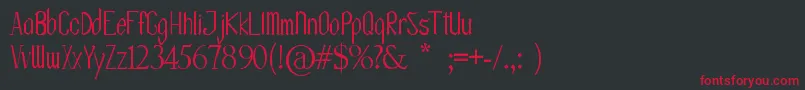 OlissipoScript-fontti – punaiset fontit mustalla taustalla
