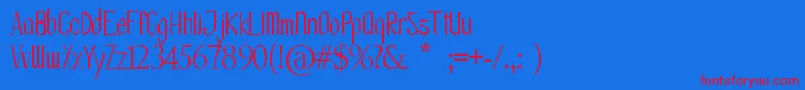 フォントOlissipoScript – 赤い文字の青い背景
