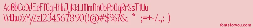 fuente OlissipoScript – Fuentes Rojas Sobre Fondo Rosa