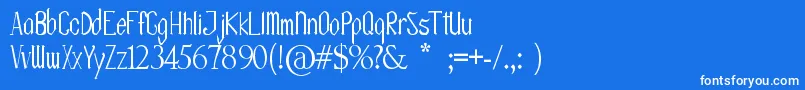 OlissipoScript-Schriftart – Weiße Schriften auf blauem Hintergrund