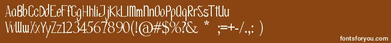 OlissipoScript Font – White Fonts on Brown Background