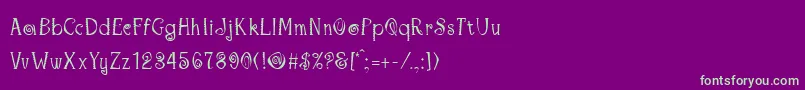 Copacabana Font – Green Fonts on Purple Background