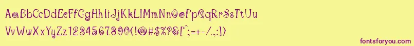 Copacabana Font – Purple Fonts on Yellow Background