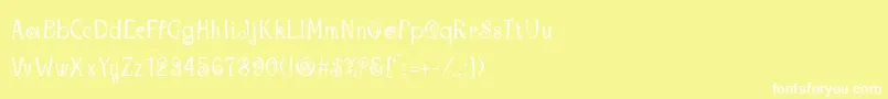 Шрифт Copacabana – белые шрифты на жёлтом фоне