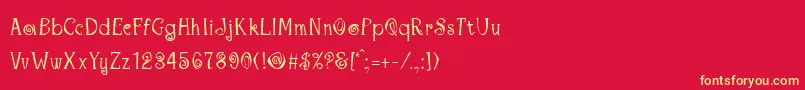 Copacabana Font – Yellow Fonts on Red Background