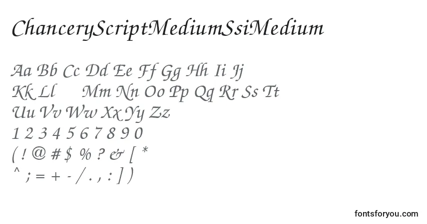ChanceryScriptMediumSsiMedium-fontti – aakkoset, numerot, erikoismerkit
