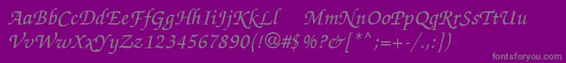 ChanceryScriptMediumSsiMedium Font – Gray Fonts on Purple Background