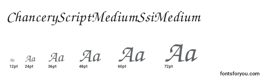 Größen der Schriftart ChanceryScriptMediumSsiMedium