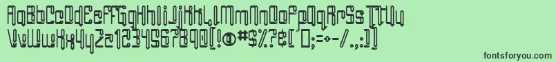 AngieGroovin-fontti – mustat fontit vihreällä taustalla