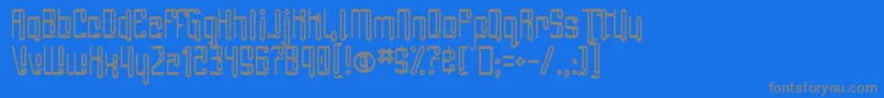 AngieGroovin-fontti – harmaat kirjasimet sinisellä taustalla