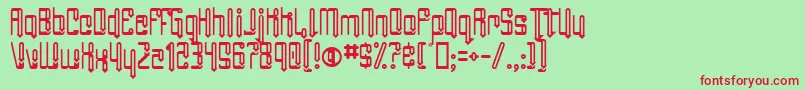 AngieGroovin-fontti – punaiset fontit vihreällä taustalla