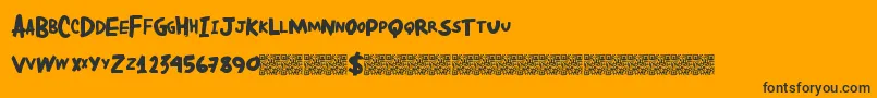 Dirtylocals-Schriftart – Schwarze Schriften auf orangefarbenem Hintergrund