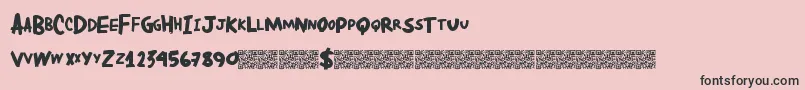 Dirtylocals-Schriftart – Schwarze Schriften auf rosa Hintergrund