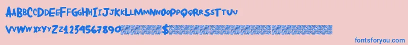 Dirtylocals Font – Blue Fonts on Pink Background