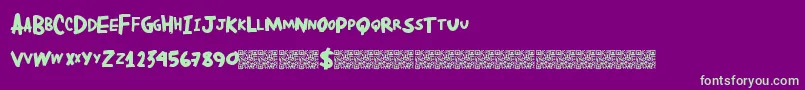 Dirtylocals Font – Green Fonts on Purple Background