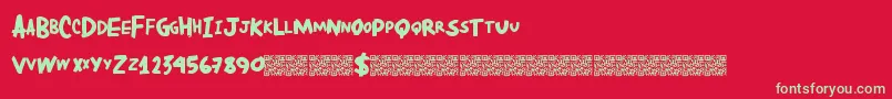 Dirtylocals Font – Green Fonts on Red Background