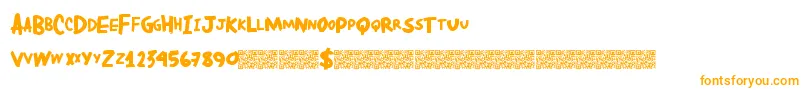 Dirtylocals-Schriftart – Orangefarbene Schriften auf weißem Hintergrund